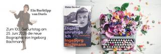 Schreibmaschine mit Blumen. Link zum Buch Dieses unruhige Ich.